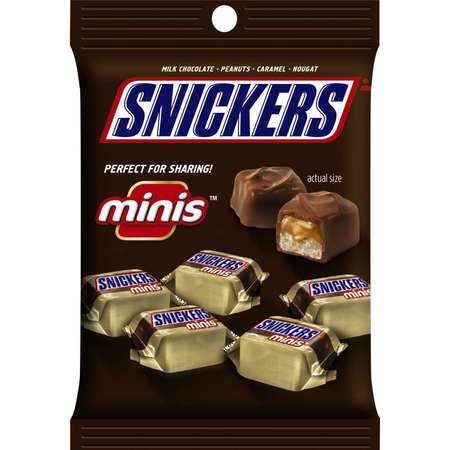 Snickers Minis Chocolate Candy 4.4 oz. Bag, PK12 -  108241
